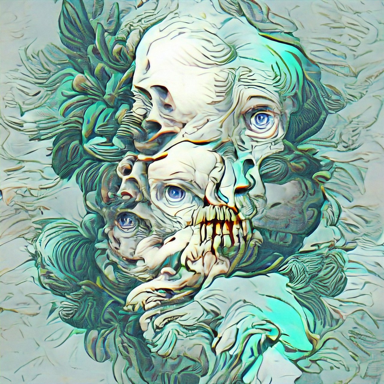 Botto, Blossoming Cadaver, 2021. Courtesy of the artist and ArtMeta