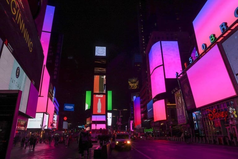 Krista Kim, Continuum Times Square, 2022. Courtesy of Michael Hull and Times Square Arts