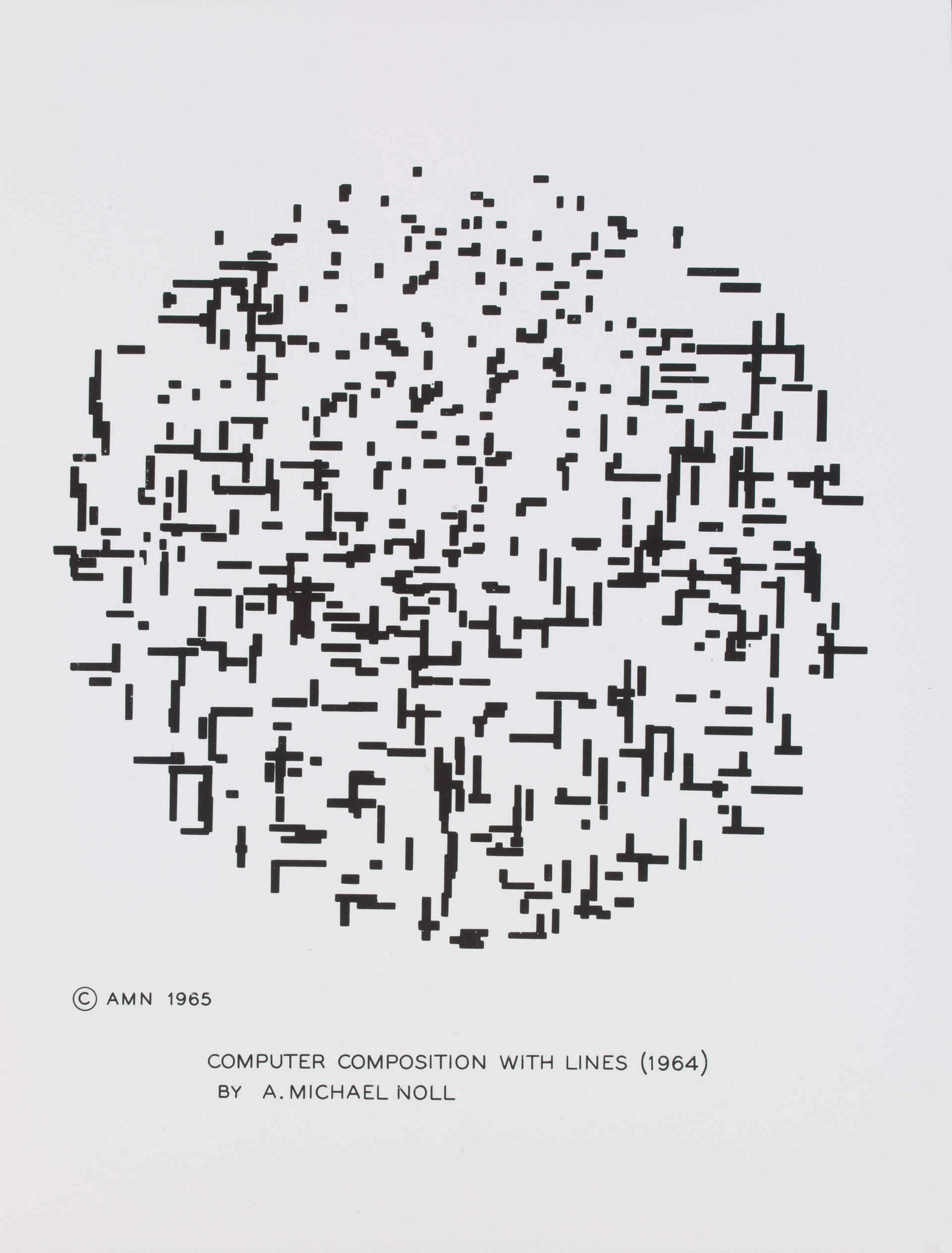 A. Michael Noll, Computer Composition with Lines, 1965. Courtesy of the artist