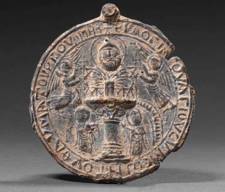 Pilgrim Token with Image of Saint Symeon Stylites the Younger, 10th-11th Century. Stiftung Preußischer Kulturbesitz, Staatliche Museen zu Berlin — Skulpturensammlung und Museum für Byzantinische Kunst, Berlin (32/73)