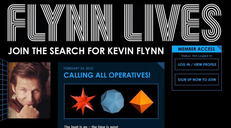 Flynn Lives was an alternate reality game (ARG) spanning multiple years leading up to the release of Tron: Legacy (2010)