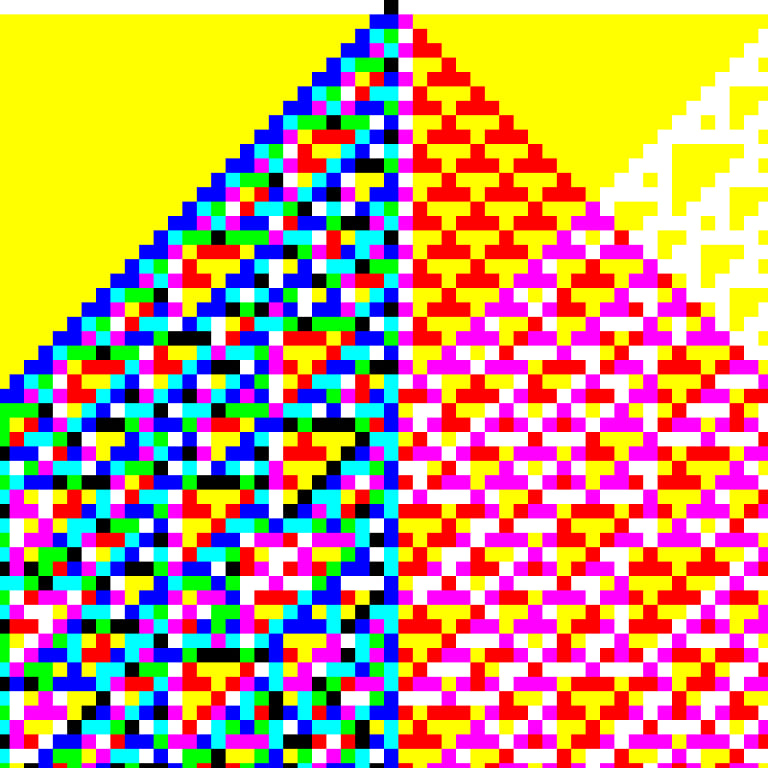 Ciphrd, RGB Elementary Cellular Automaton #101, 2021. Courtesy of the artist