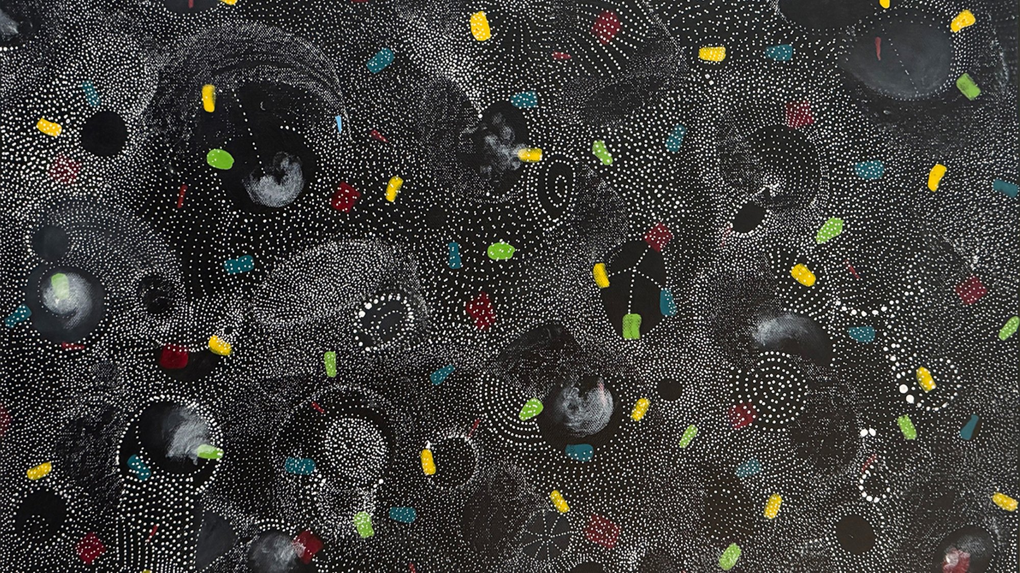 Credit: Nancy Burson, Quantum Entanglement Painting G (With Color) (detail), 2025. Courtesy of the artist and Heft Gallery