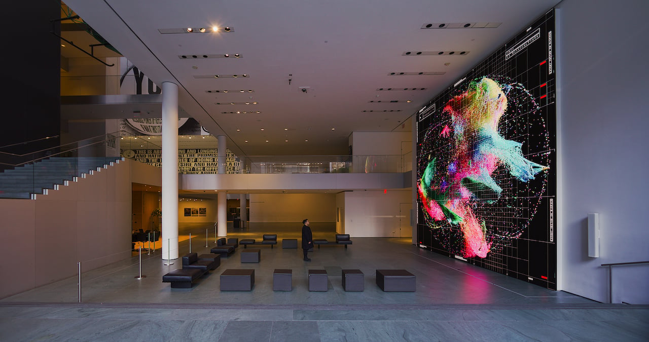 Installation view of “Refik Anadol: Unsupervised” (2022-23) at The Museum of Modern Art, New York. Courtesy of the artist