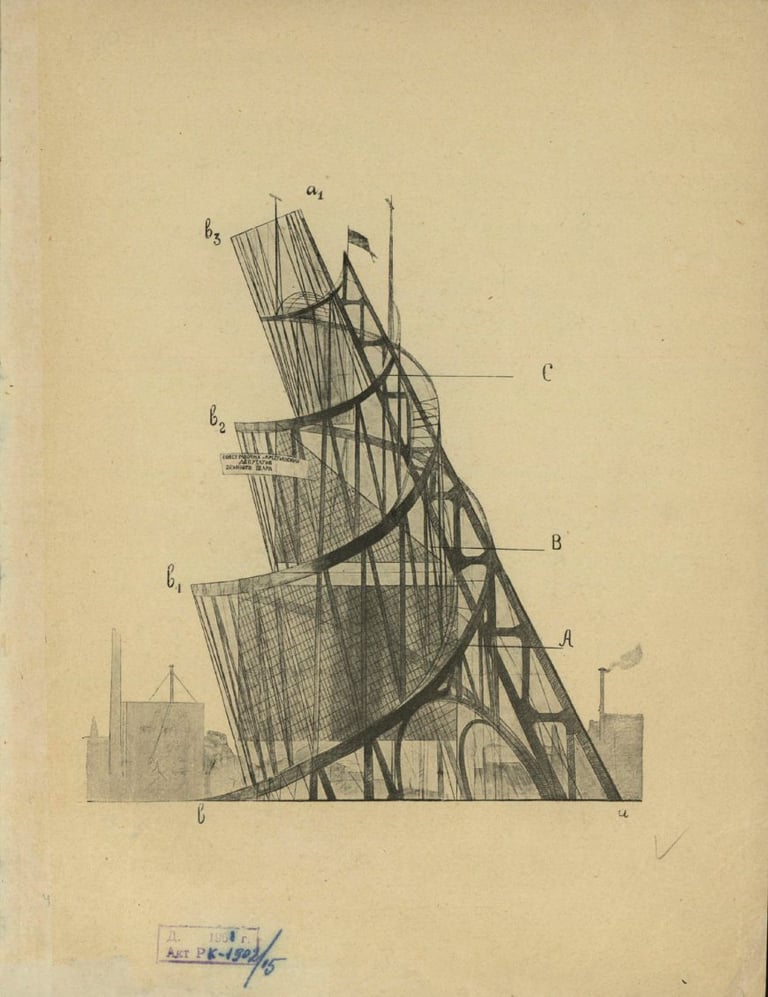 Vladimir Tatlin, Drawing for the Monument to the Third International, 1920