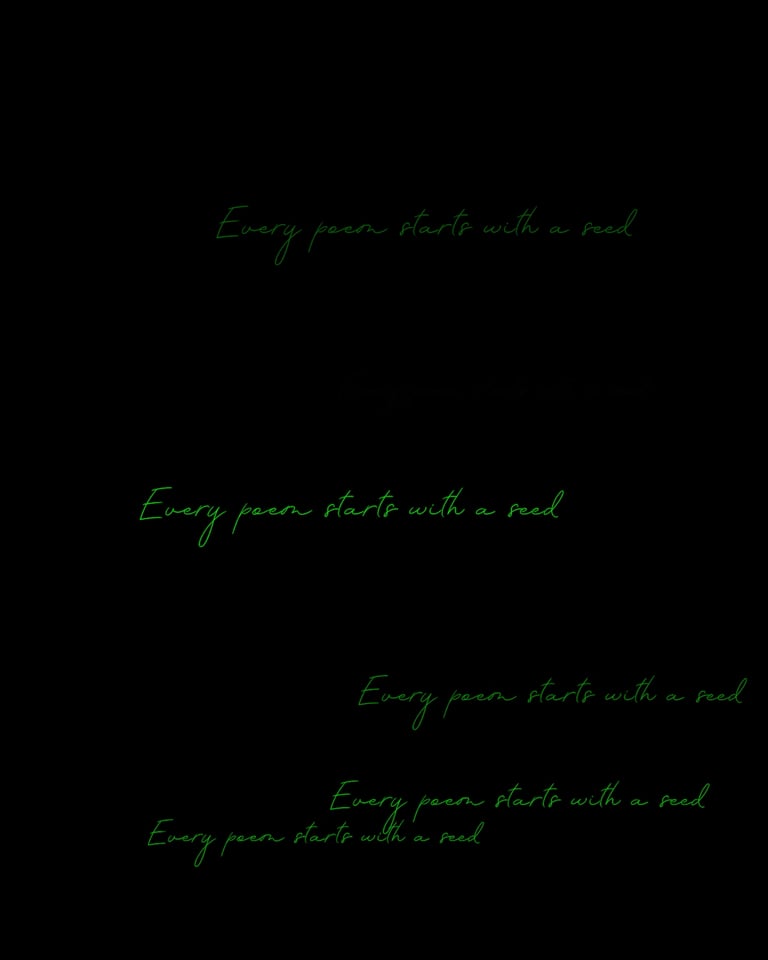 Sasha Stiles, Every Poem Starts With a Seed, 2023. Courtesy of the artist
