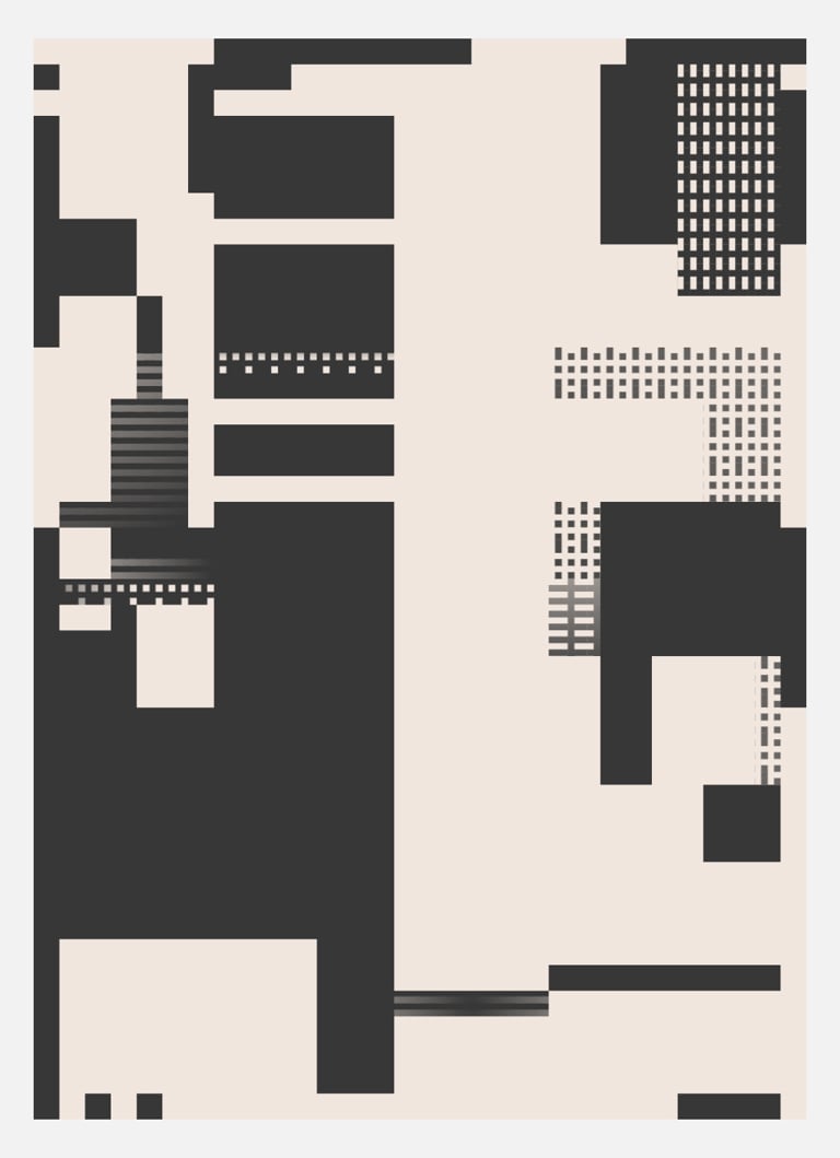 Anna Lucia, Generations, 2023. Inspired by Essie Bendolph Pettway, Multiple Columns Of Rectangular Blocks and Bars. Courtesy of Arsnl Art