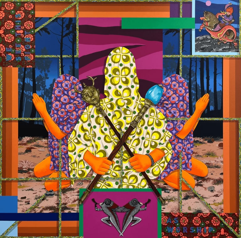 Amir H. Fallah, We See This Fight as Worship, 2022. Courtesy of the artist and Shulamit Nazarian