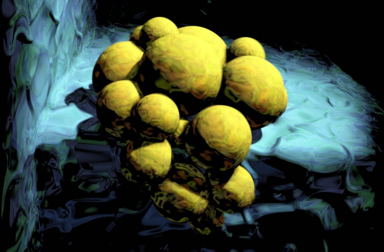 Credit: Piter Pasma, Balls to the Walls (test output), 2023. Exhibited in “N=12,” an exhibition curated by Aaron Penne on Feral File