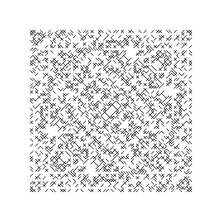 Larva Labs, Autoglyphs #101, 2019. Courtesy of the artists