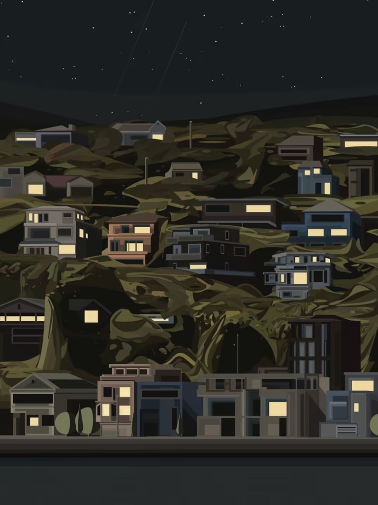 Grant Yun, Starry Night Over Sausalito, 2021. Courtesy of the artist