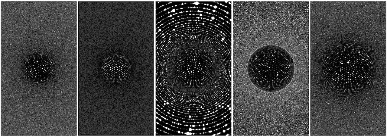Jared S. Tarbell, Node to Node, 2023. Set of 5 unique NFTs accompanied by Fine Art Prints. Courtesy of the artist and Kate Vass Galerie