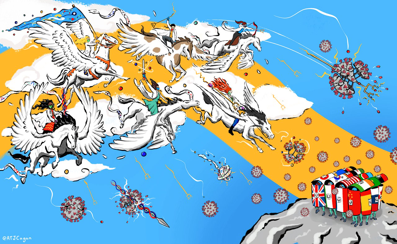 Alex Cagan, Flight of the Scientists, 2020. Courtesy of the artist