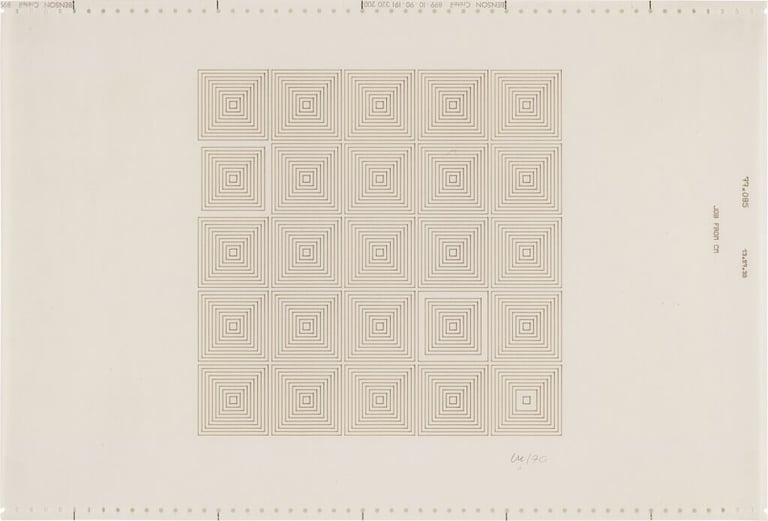 Vera Molnar, 1% de désordre (1% of disorder), 1976. Courtesy of the artist