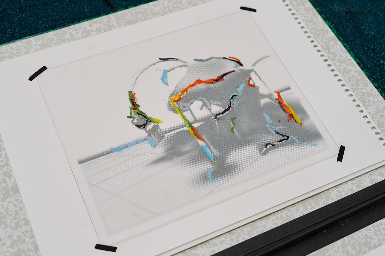 William Mapan, plotter drawing from the series Paysages Plausibles: DOS, Dances on Shadows, 2026. Courtesy of the artist. Photography by Federico Floriani