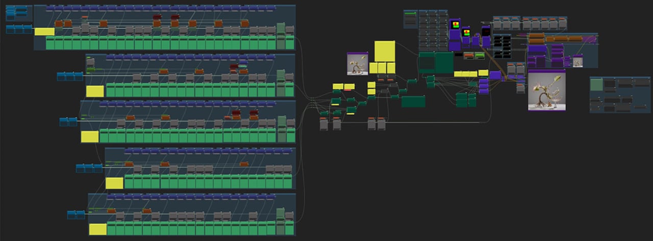 CROSSLUCID, Morphological Art Engine, Comfy UI, visual coding pipeline, January 2025. Courtesy of the artist
