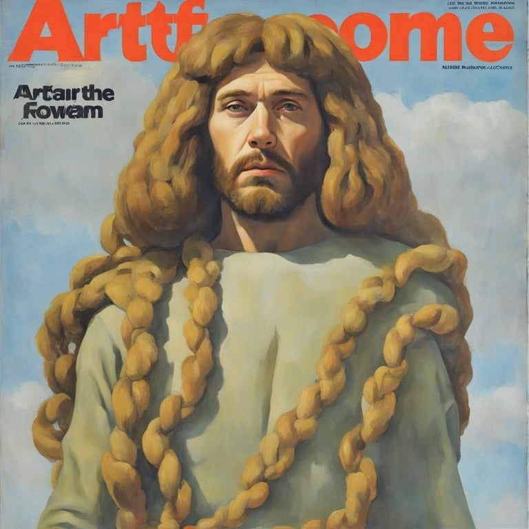 Holly Herndon and Mat Dryhurst, xhairymutantx, prompt response to “jesus on the cover of artforum, kod- achrome”, 2024. Courtesy of the artists