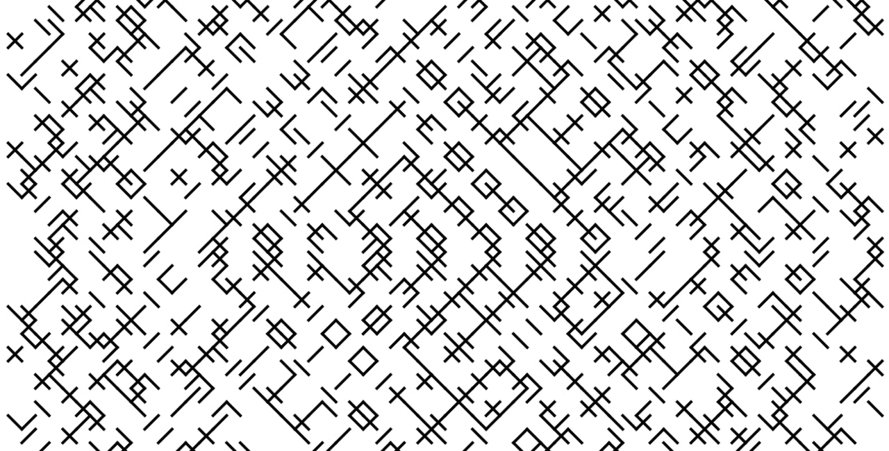 Credit: Larva Labs, Autoglyph #16 (detail), 2019. Courtesy of the artists