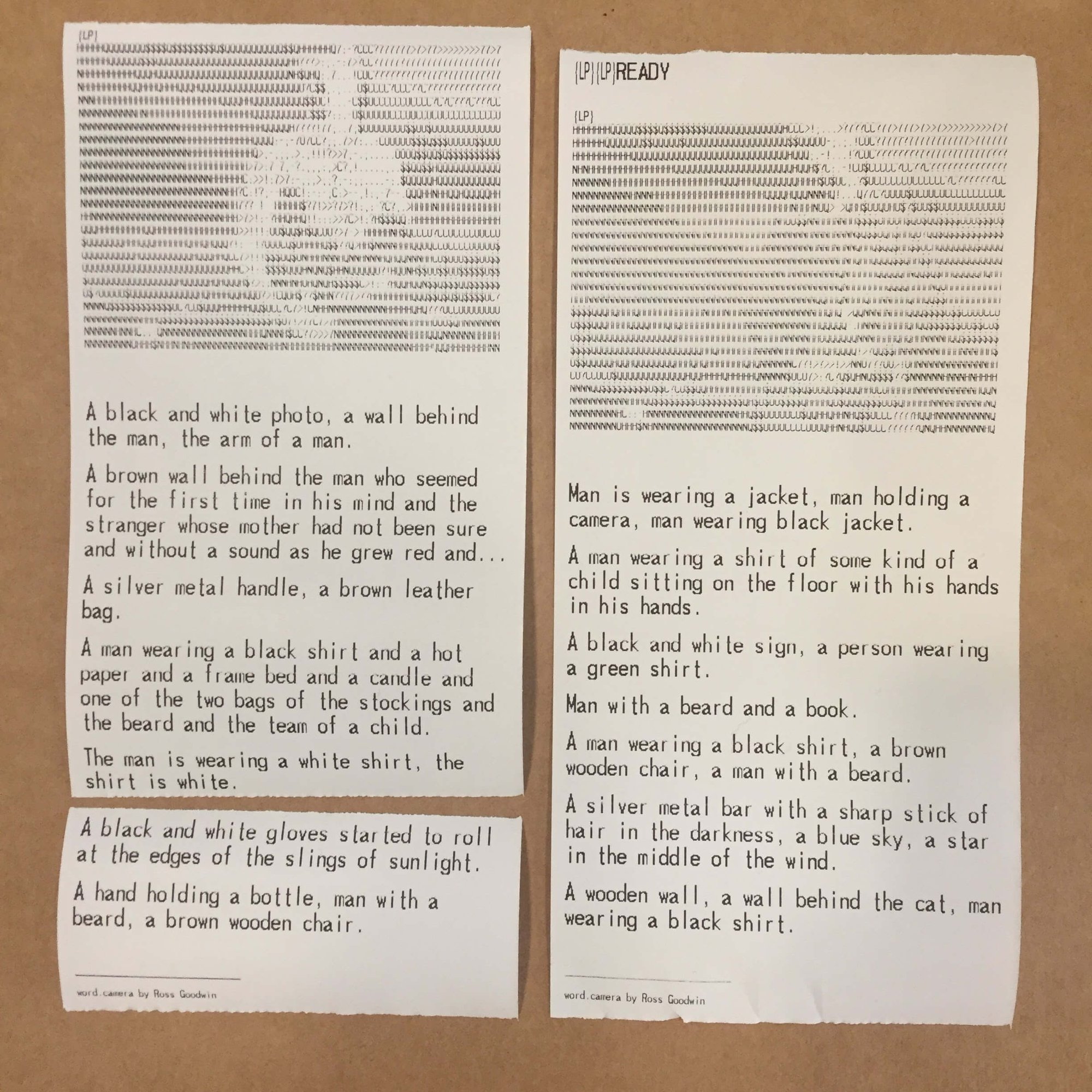 Ross Goodwin, Documentation of word.camera, 2016. Courtesy of Ross Goodwin