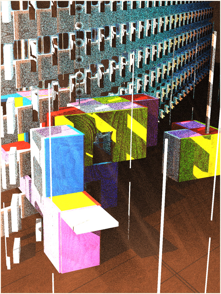 Marcelo Soria-Rodriguez, lo que no está (single view of iteration with surreal lattice, altering camera position with interactive controls), 2022. Courtesy of the artist