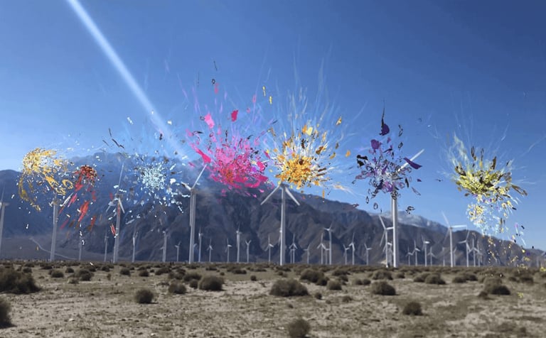 Nancy Baker Cahill, Revolutions, Desert X Biennial, Palm Springs, CA, 2019. Via 4th Wall App. Courtesy of the artist