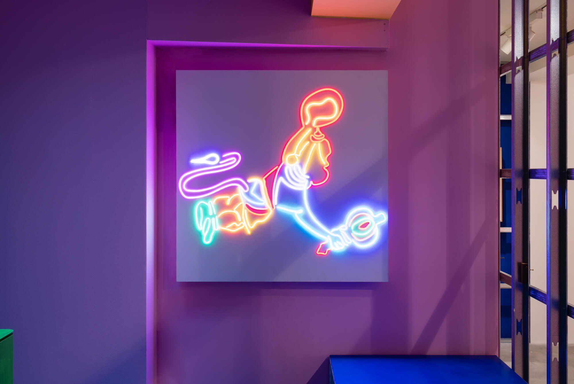 Chila Burman, Hanuman, 2021, as shown in “Hawala” at Paradise Row, 2021. Photography by Mirko Boffelli