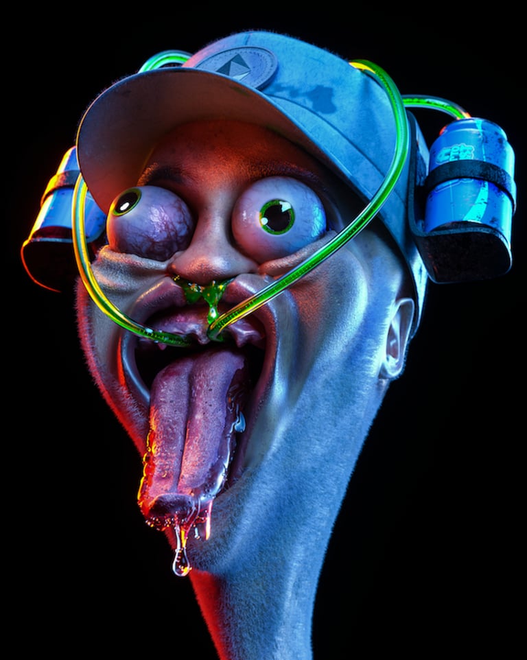 Frenetik Void, Milton Sanz, and 0xeegeno, Game Disease — HYP3 BOI, 2021. Courtesy of the artist