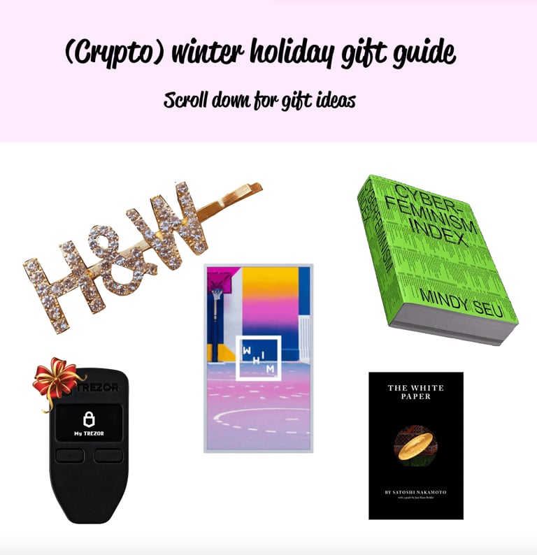 Gretchen Andrew, Crypto Mermaids’ Holiday Gift Guide, 2022. Courtesy of the artist