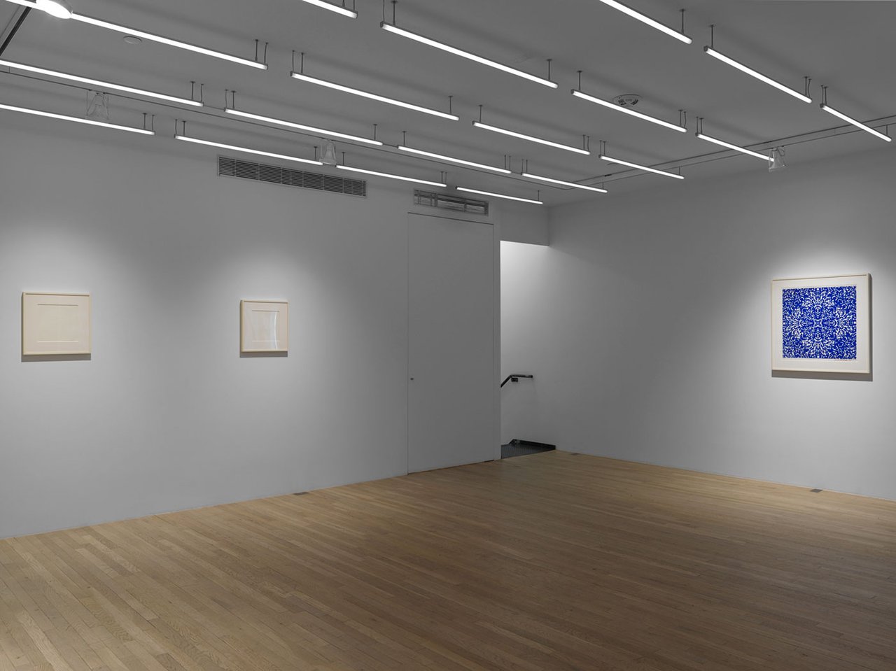 Stan VanDerBeek, White Micro Kosmos (Variation 1), 1972-75, White Micro Kosmos (Variation 2), 1972-75, and Untitled, 1971 (right). Installation view, “Micro Kosmos”, Magenta Plains, New York. Courtesy of the Estate of Stan VanDerBeek and Magenta Plains