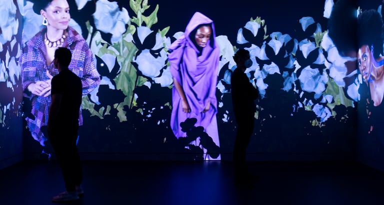 Installation view of Secret Garden (2021) by Stephanie Dinkins, at ONX Studio, New York. Courtesy of the artist