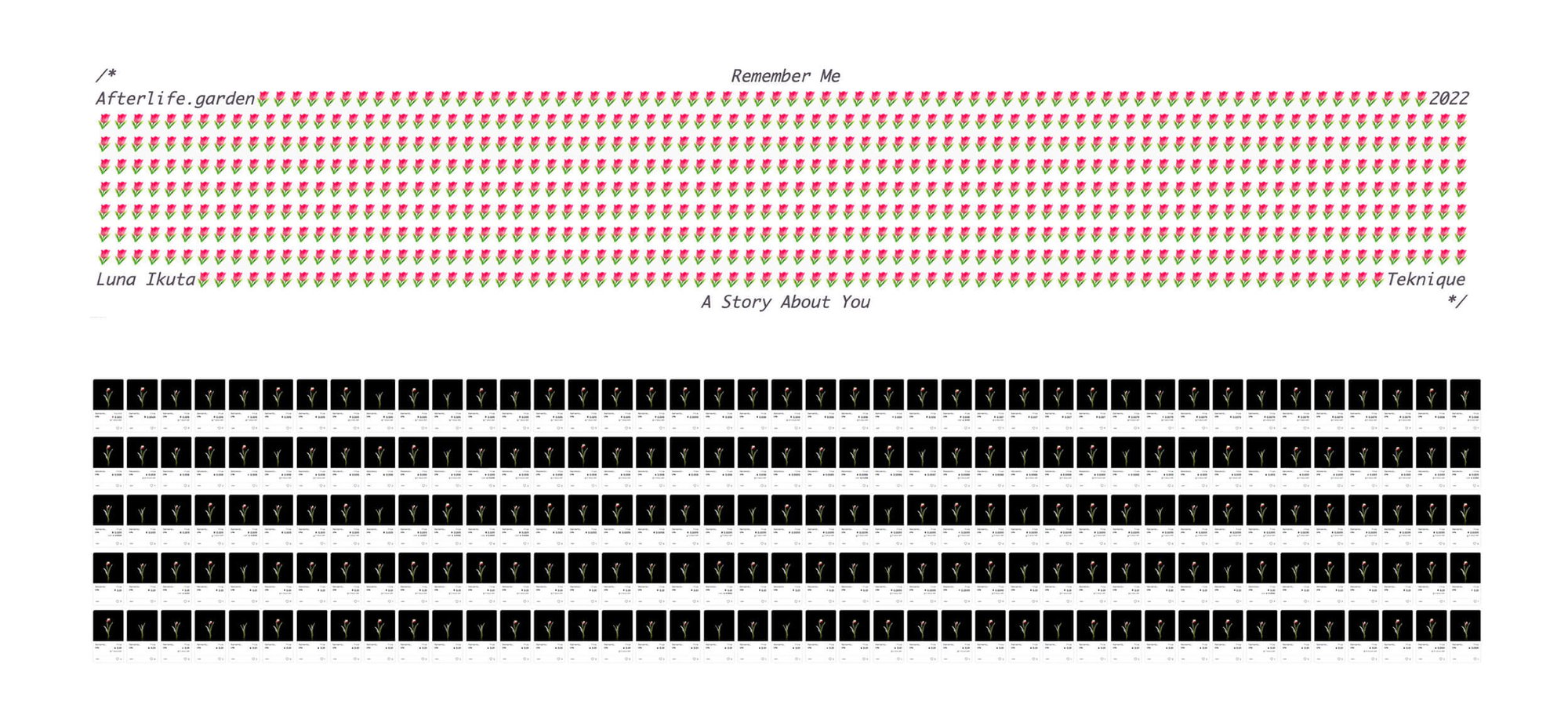 Luna Ikuta, Art Imitates Code - Code Imitates Art, Remember Me, 2022. Courtesy of the artist